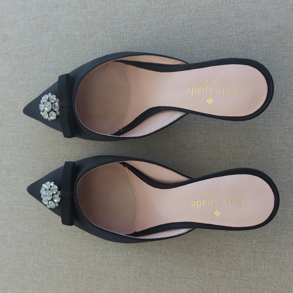 Kate Spade satin and leather mules